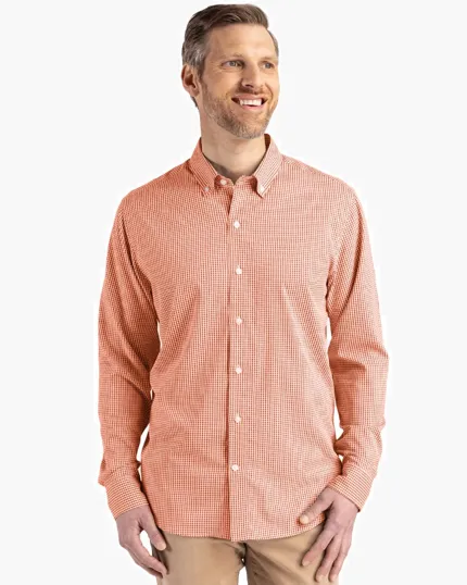 Skyline Recycled Gingham Men's Long Sleeve Button Down Dress Shirt — view 31