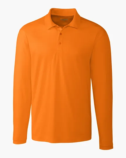 Clique Spin Solution-dyed Performance Pique Men's Long Sleeve Polo — view 6