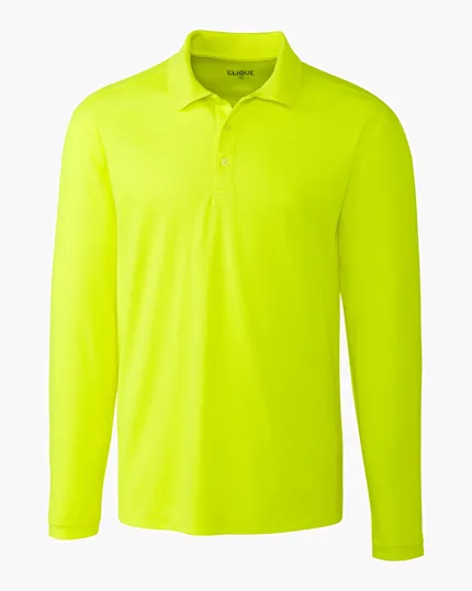 Clique Spin Solution-dyed Performance Pique Men's Long Sleeve Polo — view 7