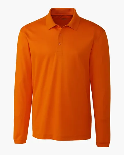 Clique Spin Solution-dyed Performance Pique Men's Long Sleeve Polo — view 8