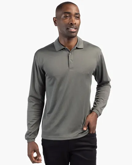 Clique Spin Solution-dyed Performance Pique Men's Long Sleeve Polo