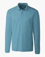 Clique Spin Solution-dyed Performance Pique Men's Long Sleeve Polo — view 3