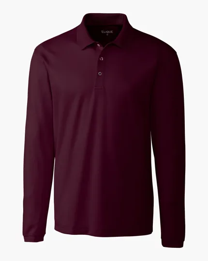 Clique Ice Pique Tech Men's Long Sleeve Polo — view 3