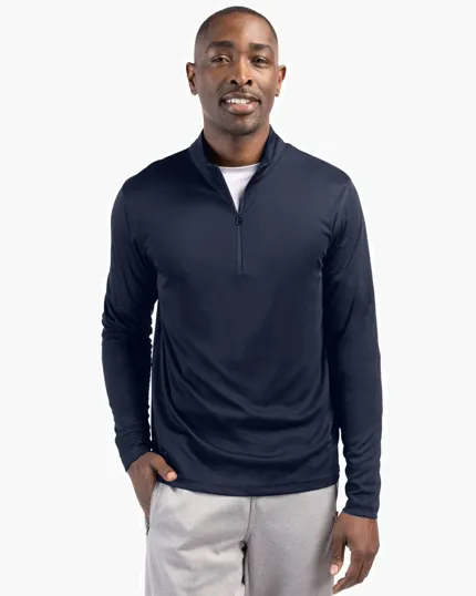 Clique Spin Solution-dyed Performance Interlock Half Zip — view 2