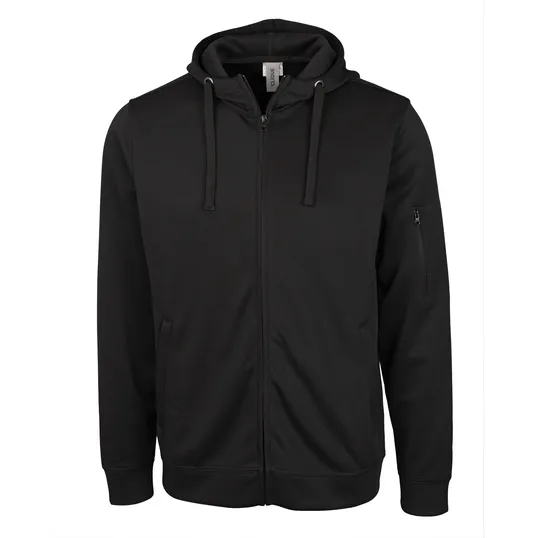 Clique Lift Solution-Dyed Performance Full Zip Hooded Sweatshirt — view 2