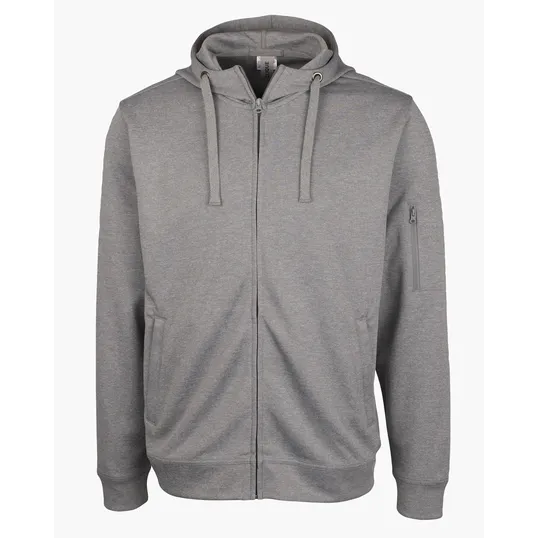 Clique Lift Solution-Dyed Performance Full Zip Hooded Sweatshirt — view 3