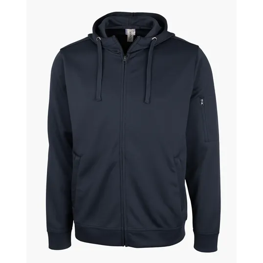 Clique Lift Solution-Dyed Performance Full Zip Hooded Sweatshirt — view 4