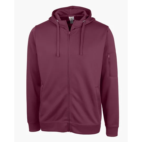 Clique Lift Solution-Dyed Performance Full Zip Hooded Sweatshirt — view 7