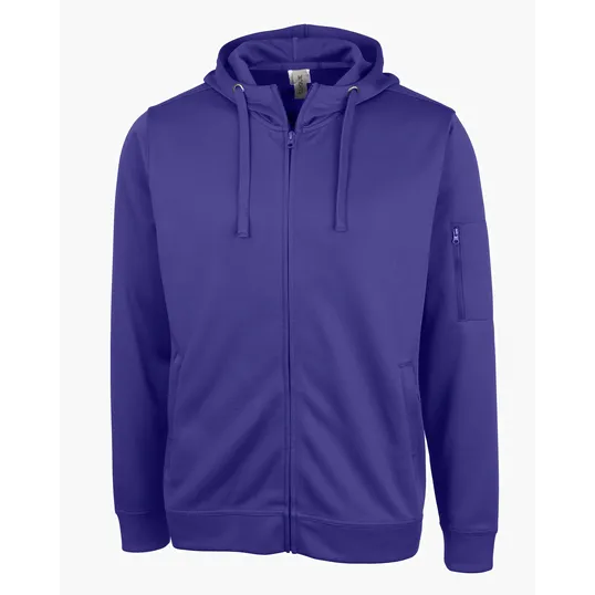 Clique Lift Solution-Dyed Performance Full Zip Hooded Sweatshirt — view 9