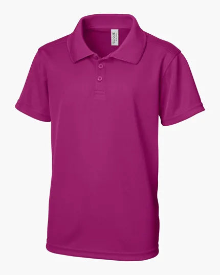 Clique Spin Solution-Dyed Performance Pique Youth Polo — view 4