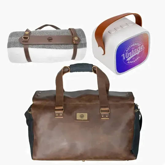 OrigAudio Getaway Kit with Danville Duffel, Elliston Blanket, and Terratone Speaker — view 2