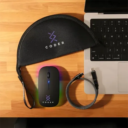 Click-It Kit with Coil Up Cable, Mouse House Pouch, and Clickey Mouse