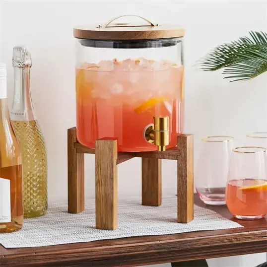 Twine Modern Manor Wood & Glass Drink Dispenser — view 2