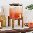 Twine Modern Manor Wood & Glass Drink Dispenser — view 2