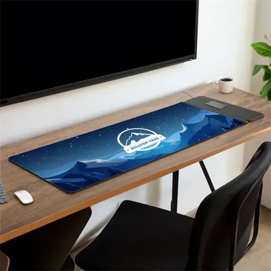Nowire™ Recycled Desk Mat with Wireless Charging Pad — view 4