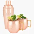 Twine Hammered Copper Bar Set with Cocktail Shaker and Mule Mugs