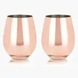 Viski Copper Stemless Wine Glasses