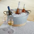 Twine Jute Rope Wrapped Galvanized Tub — view 2