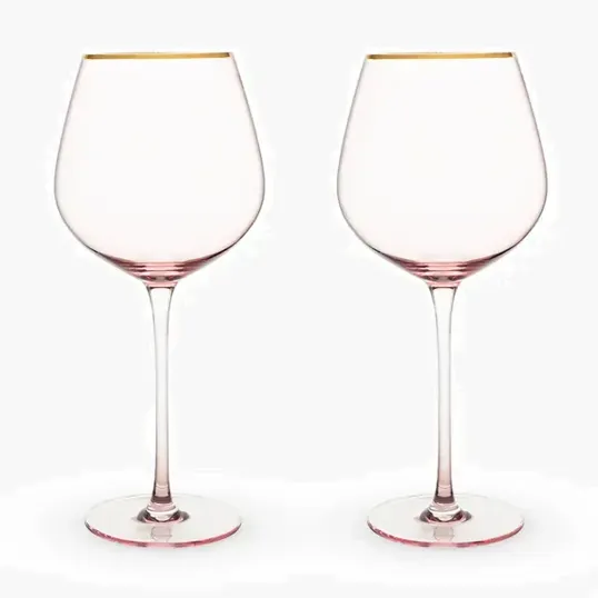 Twine Rose Crystal Red Wine Glass Set