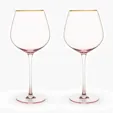 Twine Rose Crystal Red Wine Glass Set