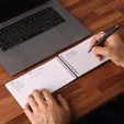 Jot Spot Desktop Notebook, 80 Pages, Recycled PU Leather Cover — view 2
