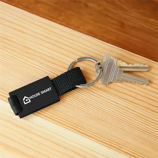 Edge Aluminum Key Ring with Webbing — view 2