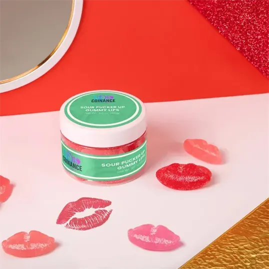 SugarSpot Sour Pucker Lips Gummy Candy Jar, 3 oz