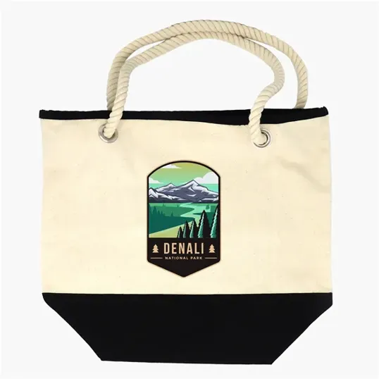 Beach Bum Cotton Tote Bag with Rope Handles