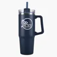 Frosty 30 Oz Stainless Steel Tumbler with Handle and Straw — view 4