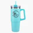 Frosty 30 Oz Stainless Steel Tumbler with Handle and Straw — view 5