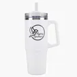Frosty 30 Oz Stainless Steel Tumbler with Handle and Straw — view 6