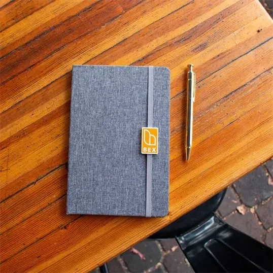 Heathered Notebook with Fabric Cover