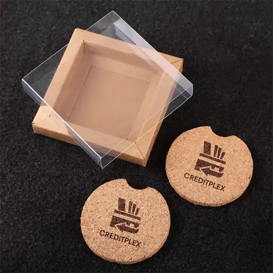 Corkster Car Coaster Set, 2 Piece in Kraft Box
