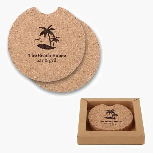 Corkster Car Coaster Set, 2 Piece in Kraft Box — view 2