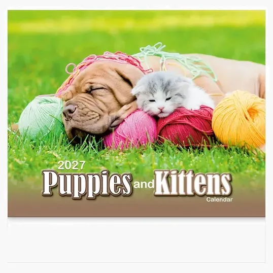 Puppies & Kittens 2027 Stapled Wall Calendar — view 5