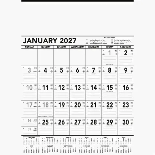 Commercial Contractor Calendar: Black & White 2027 — view 2