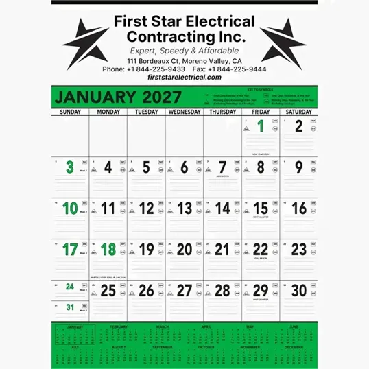 Beacon Promotions Commercial Contractor Calendar 2027, Green & Black