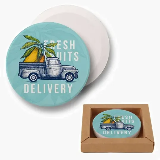 Beacon Promotions Ceramic Car Coaster Set, 2-Piece — view 2