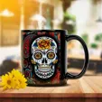 Denwell Full Color 11 oz Black Ceramic Mug