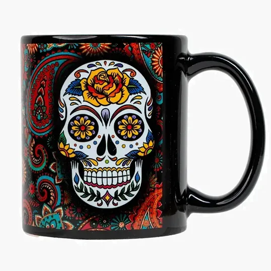 Denwell Full Color 11 oz Black Ceramic Mug — view 2