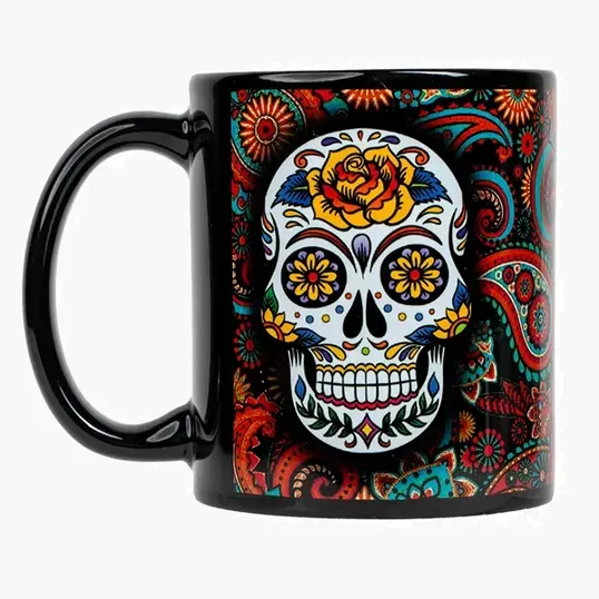 Denwell Full Color 11 oz Black Ceramic Mug — view 3