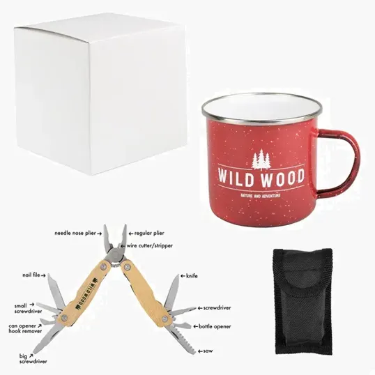 Denwell Campfire Kit with Enamel Mug and Bamboo Multi-Tool — view 2