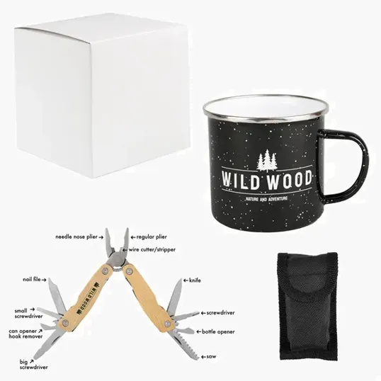 Denwell Campfire Kit with Enamel Mug and Bamboo Multi-Tool — view 4