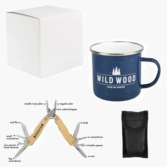 Denwell Campfire Kit with Enamel Mug and Bamboo Multi-Tool — view 5