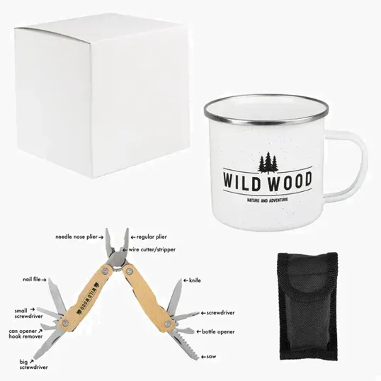 Denwell Campfire Kit with Enamel Mug and Bamboo Multi-Tool — view 9