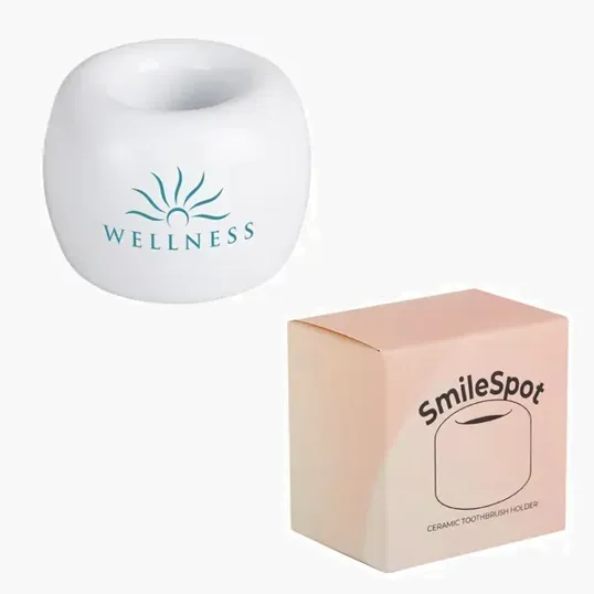 Mixie Smilespot Ceramic Toothbrush Holder — view 3