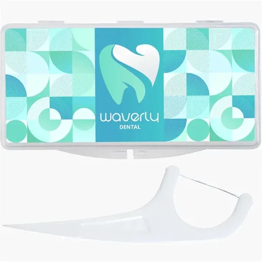 Mixie Dental Floss Pick, 10-Pack with Clear Case