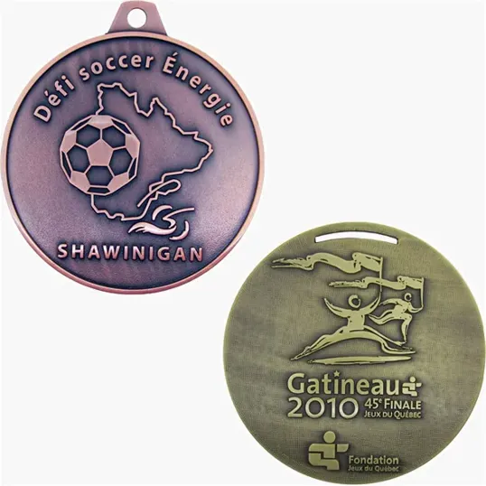 Diestruck Antiqued Medals — Custom Shape Metal Awards — view 2