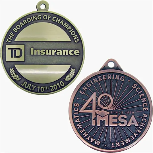 Diestruck Antiqued Medals — Custom Shape Metal Awards — view 3