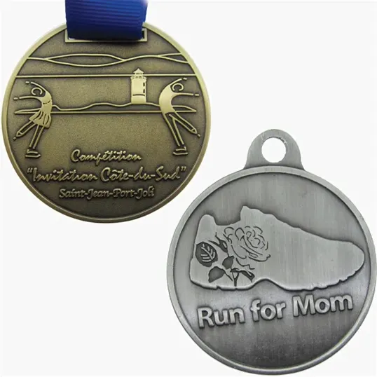 Diestruck Antiqued Medals — Custom Shape Metal Awards — view 4